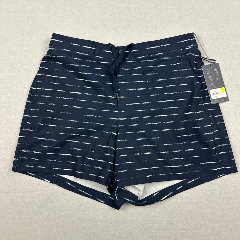 VRST Shorts Men Medium Blue Resort Print Slim Fit Chino Flat Liner Quick Dry M